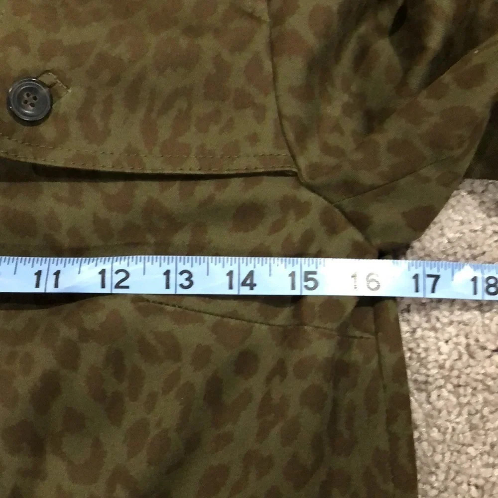 Zara Basic Glen Leopard Print Button Up Long Coat… - image 8